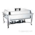 Chafing Dish à rouleaux oblongs en acier inoxydable